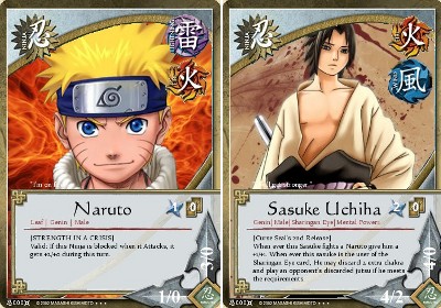 Examples of cards creates with the Naruto card maker